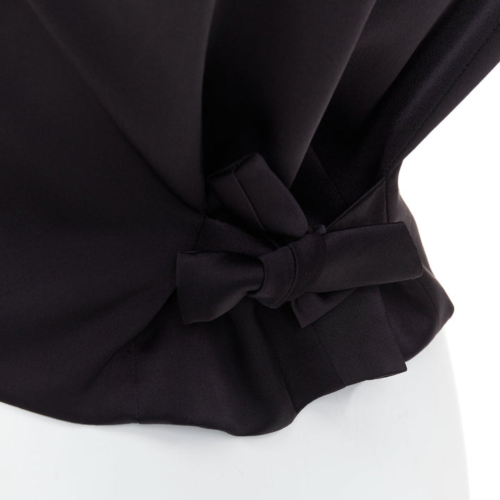 ALEXANDRE VAUTHIER Runway black silky 3 buttons slit pocket waist coat vest