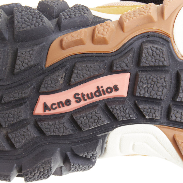ACNE STUDIOS Bolzter Bryz yellow brown grey suede dad chunky sneakers EU38