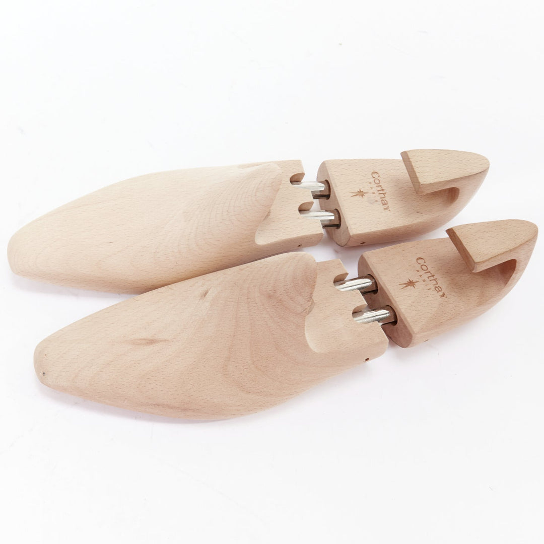 CORTHAY beige wooden logo shoe tree pair UK8 EU42