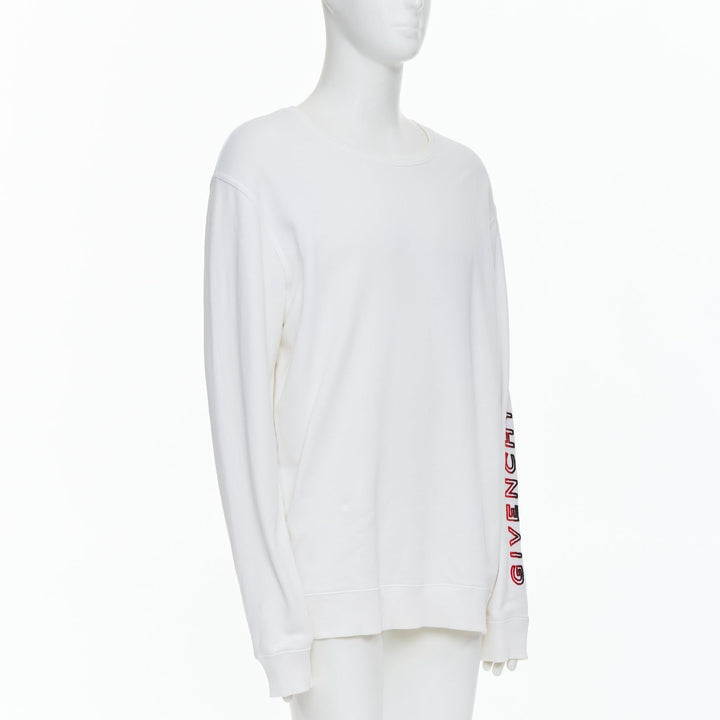 Male mannequin wearing Givenchy Cream Cotton Men Sweater in Size  L | Available at JHROP