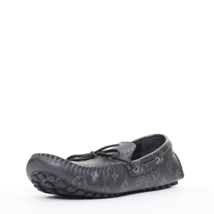 LOUIS VUITTON Arizona Eclipse grey canvas monogram mocassin EU42.5