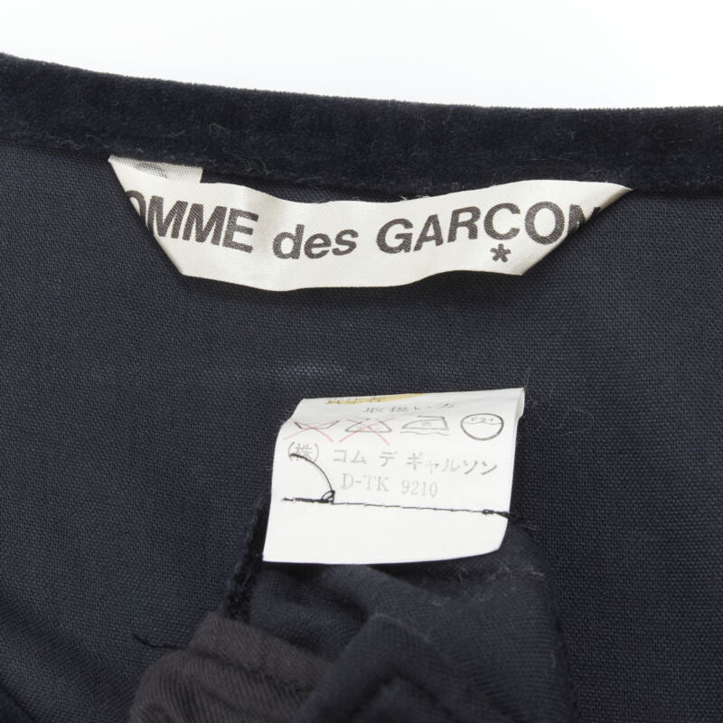 vintage COMME DES GARCONS 1980's black velvet asymmetric dropped armhole dress S
