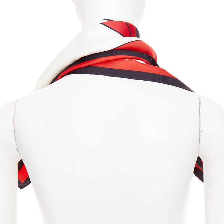MIU MIU 2020 Disney Minnie Mouse red white black silk twill logo cartoon scarf