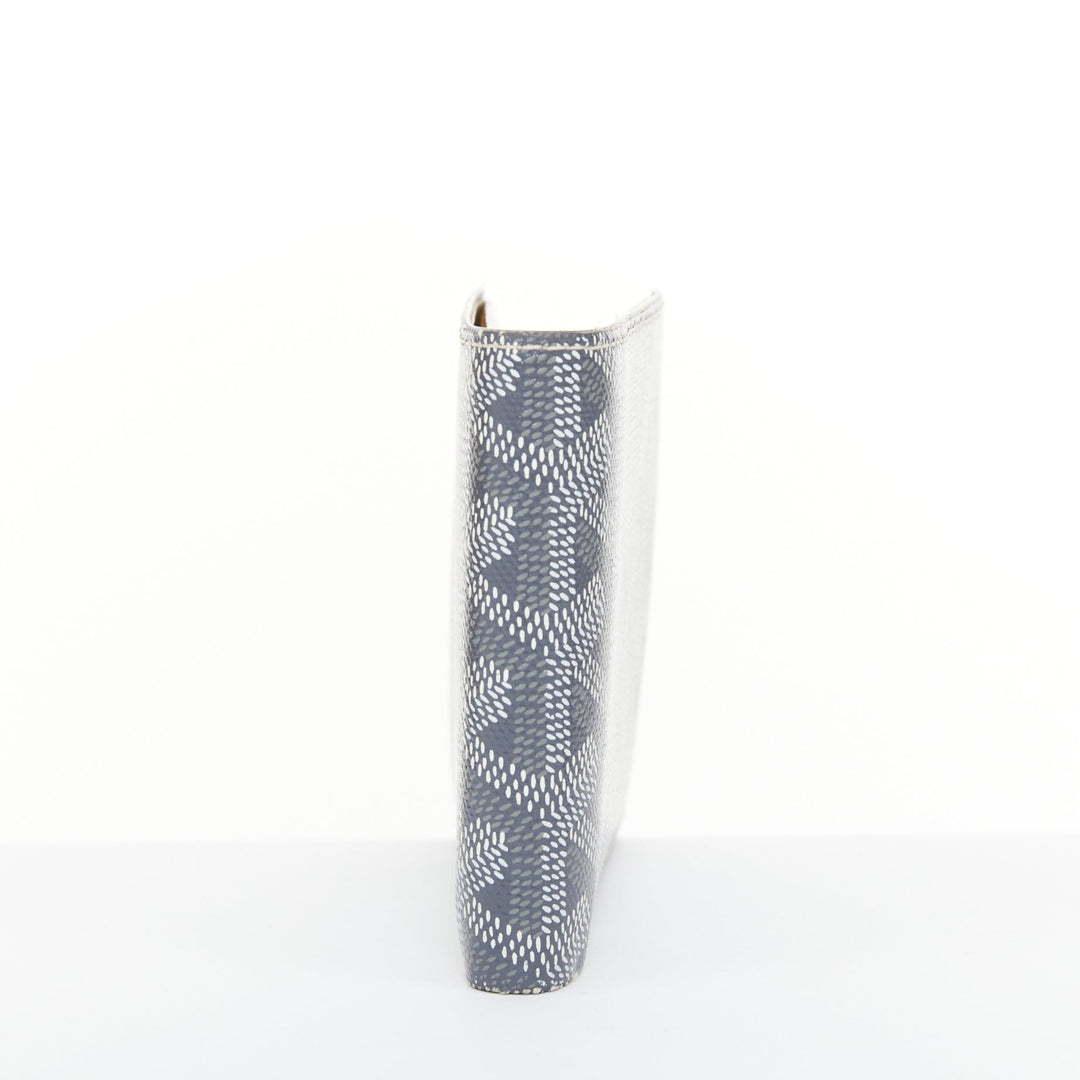 GOYARD Victoire grey Goyardine coated canvas monogram bifold credit card wallet