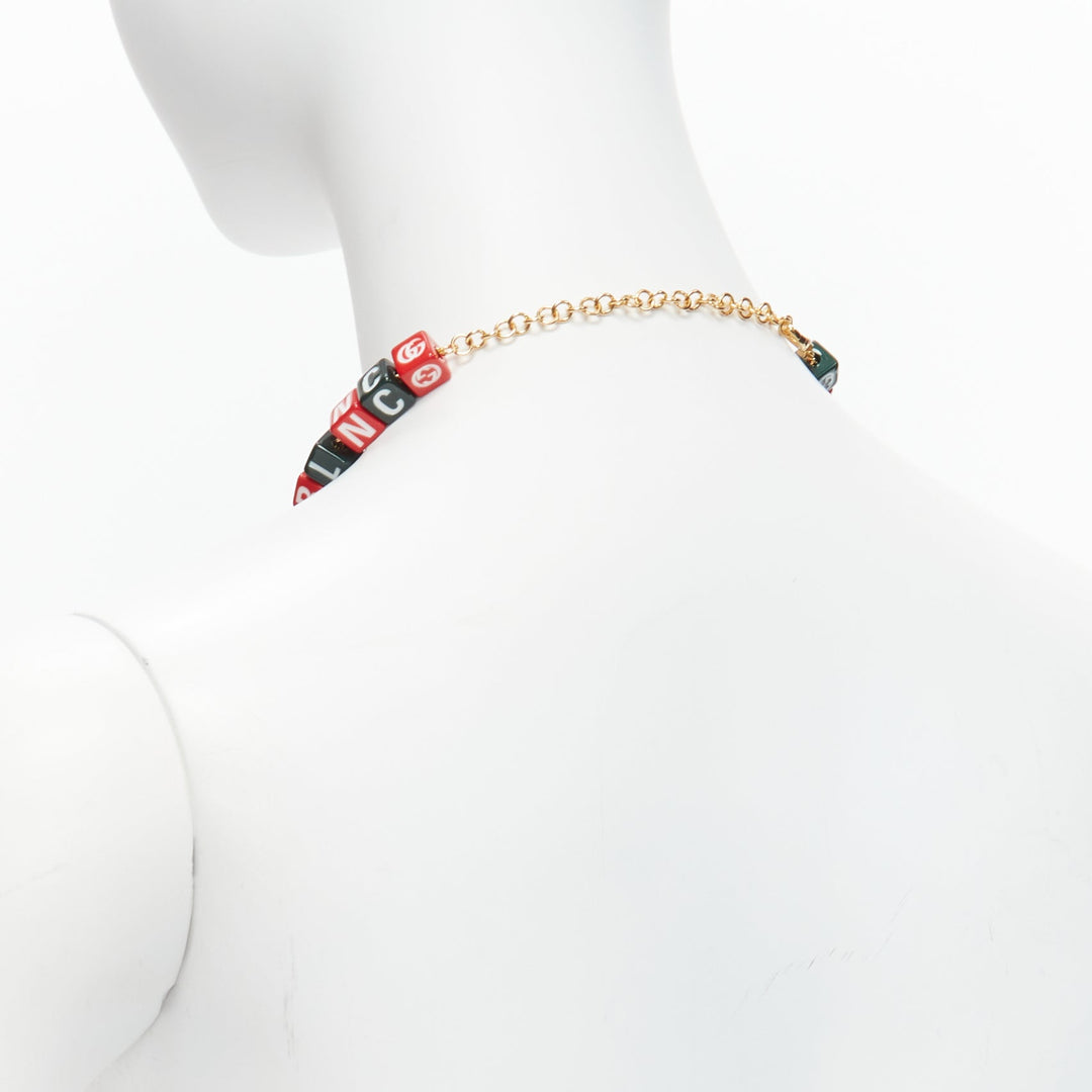 GUCCI BALENCIAGA 2021 Hacker Project Symbols red green cubes short necklace