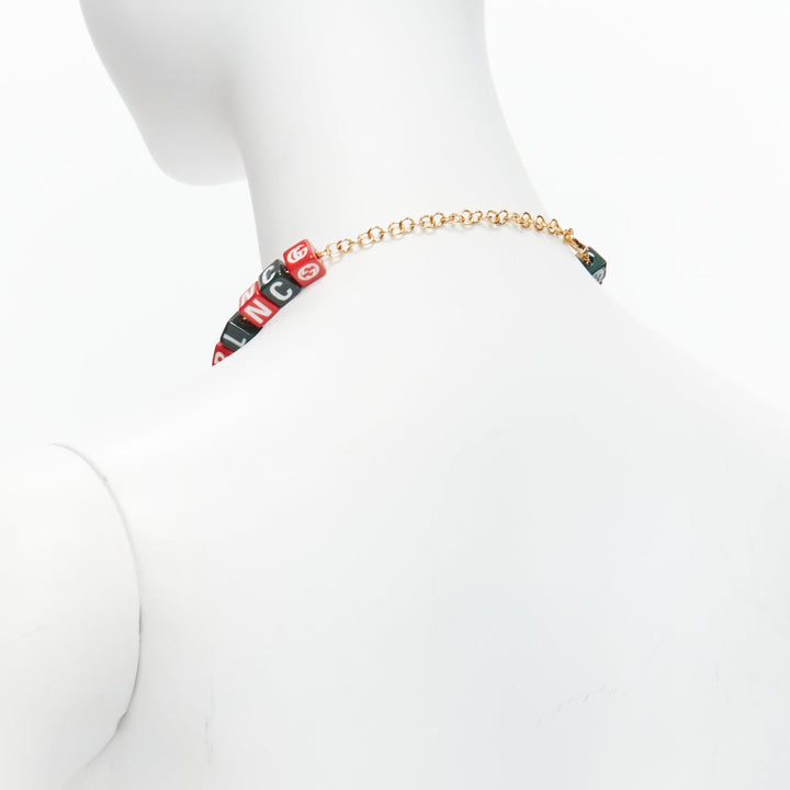 GUCCI BALENCIAGA 2021 Hacker Project Symbols red green cubes short necklace