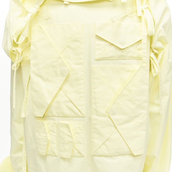 rare LOUIS VUITTON 2020 Runway yellow detachable tie sleeves parka jacket FR46 S