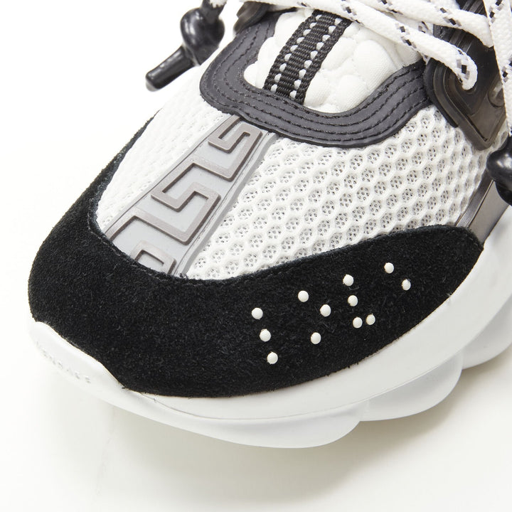 VERSACE Chain Reaction black white chunky sneaker EU38 US8