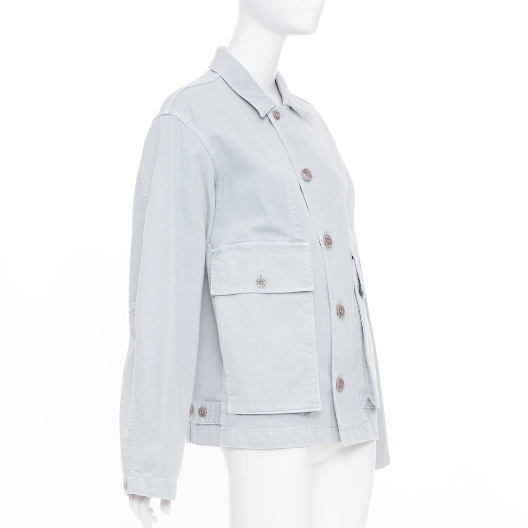 LEMAIRE 2025 snowy blue grey cotton denim boxy workwear utility pocket jacket XS