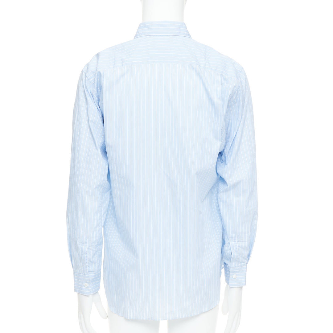 COMME DES GARCONS SHIRT blue white stripes bean shaped buttons shirt S