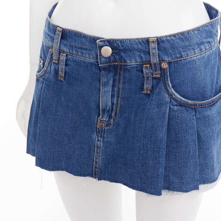 DODO BAR OR Lennon Mini Skirt blue pleated front brown tag short skirt IT34 S