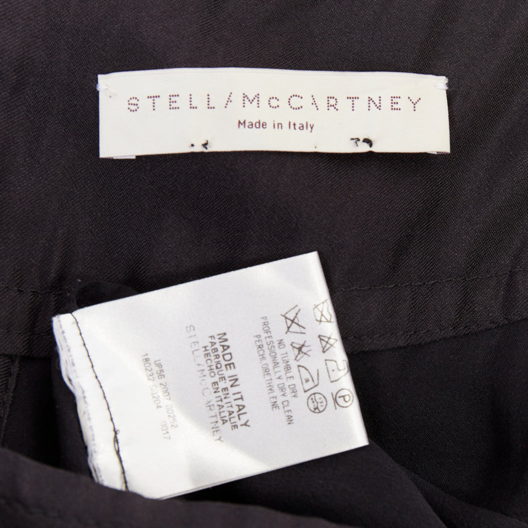 STELLA MCCARTNEY 2007 black silk ruffle trim puff sleeve baby doll dress IT40 S