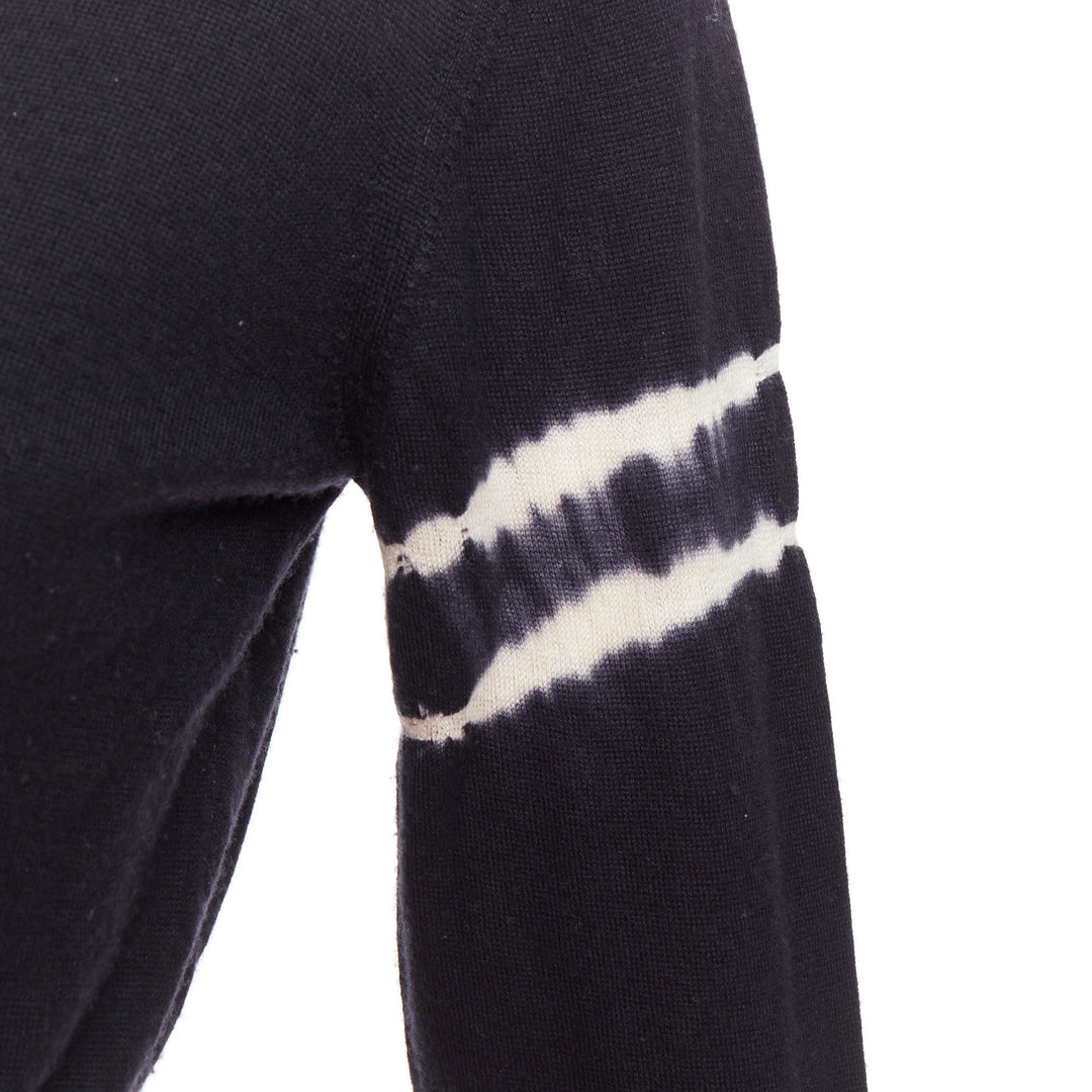 MIU MIU 2013 black cashmere silk tie dye cinched waist pullover sweater IT40 S