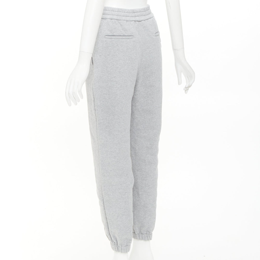 MIU MIU 2023 light grey cotton jersey logo applique back jogger pants IT40 S