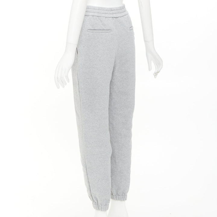MIU MIU 2023 light grey cotton jersey logo applique back jogger pants IT40 S