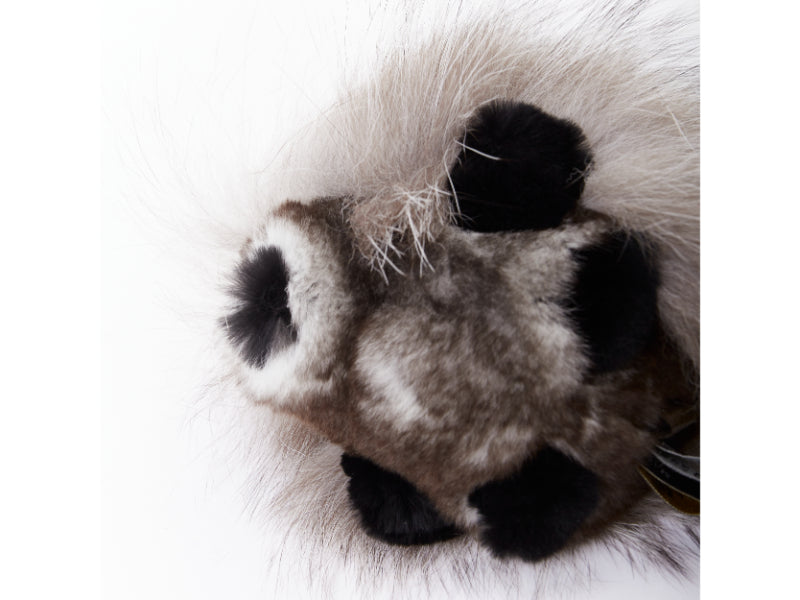 LORO PIANA 100% mink fur My Istrice brown cream Porcupine bag charm keyring