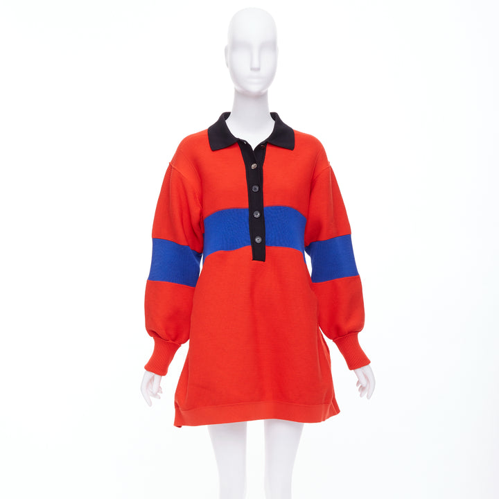 SONIA RYKIEL Forever Saint Germain red blue knitted sweater dress  M