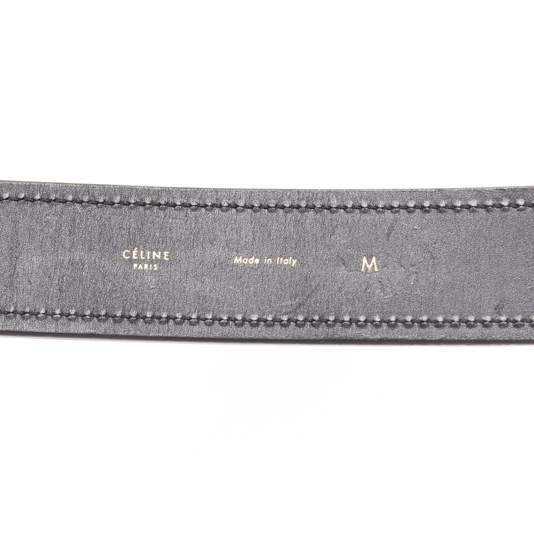 OLD CELINE Phoebe Philo black leather magic tape minimal classic wide belt M
