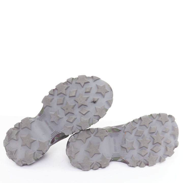 MIU MIU 2019 Runway Camo Chunky grey green double strap mary janes sneaker EU37