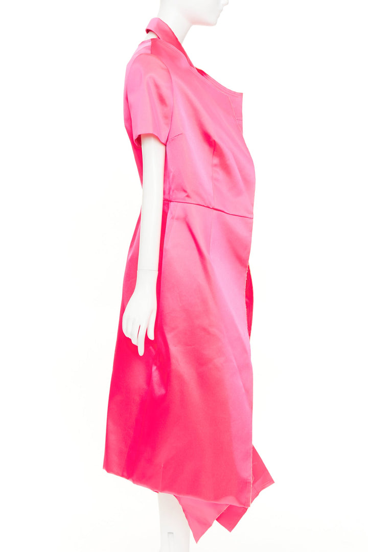 rare COMME DES GARCONS 2020 Runway fuschia pink structured satin layered coat S