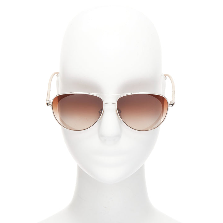 STELLA MCCARTNEY SM3011 silver nude frame brown ombre lens sunglasses