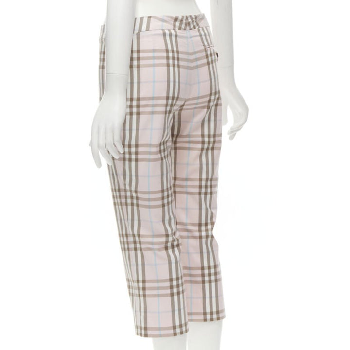 BURBERRY LONDON House Check pink cropped pants Y2K  UK6 US4