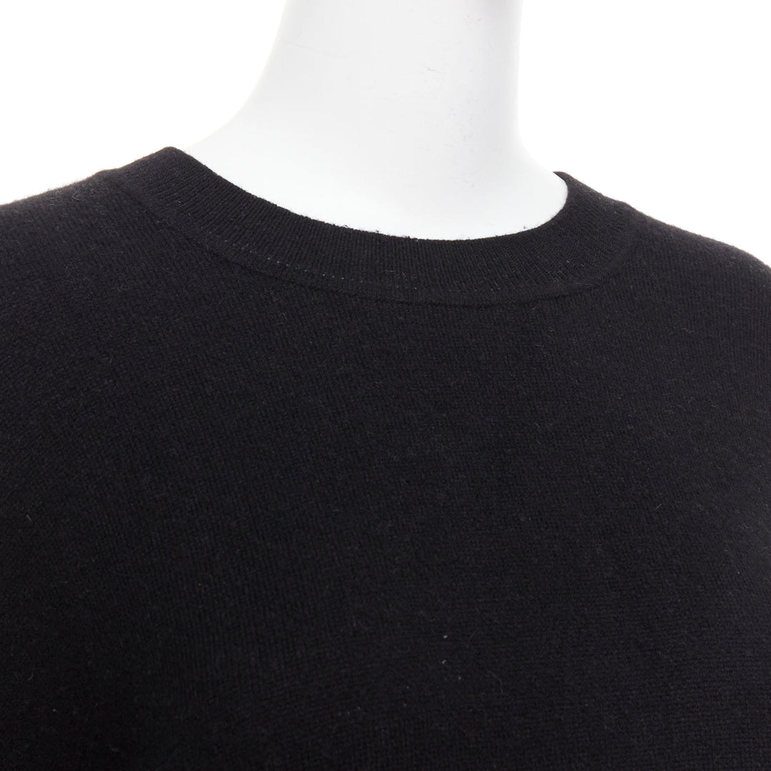 CHRISTIAN DIOR JADIOR 8 black cashmere blend pullover sweater FR36 S