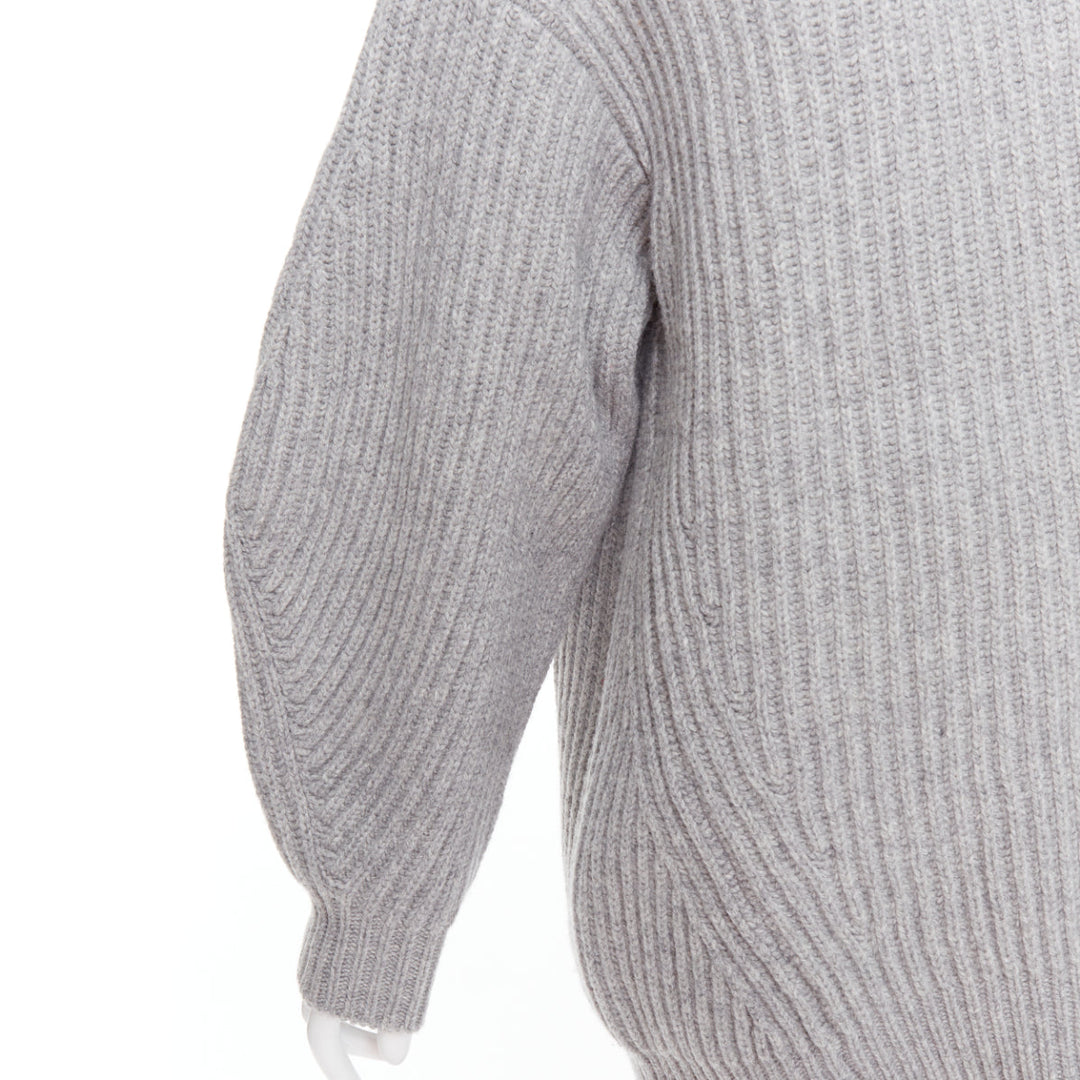 ACNE STUDIOS 2016 Isa grey wool chunky turtleneck ribbed sweater XS