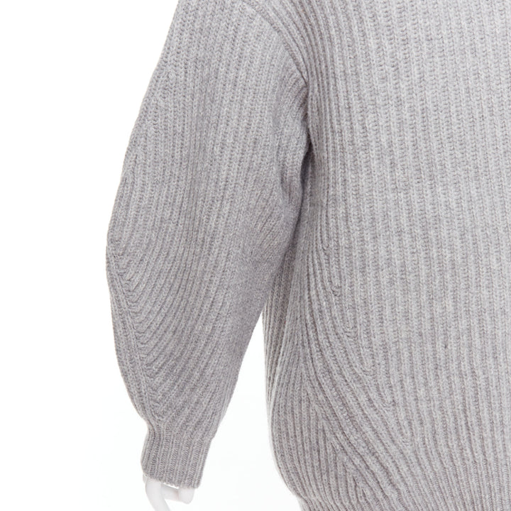 ACNE STUDIOS 2016 Isa grey wool chunky turtleneck ribbed sweater XS