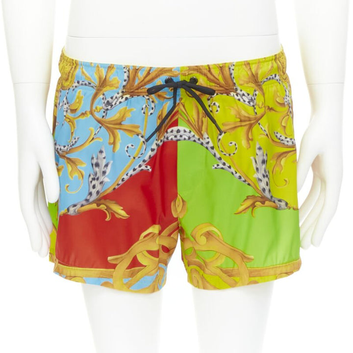 VERSACE Barocco Acanthus Pop print swim trunk shorts  IT6 XL