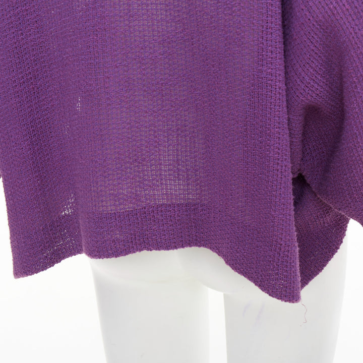 CHLOE Vintage purple cotton blend single button high low cape jacket FR38 M