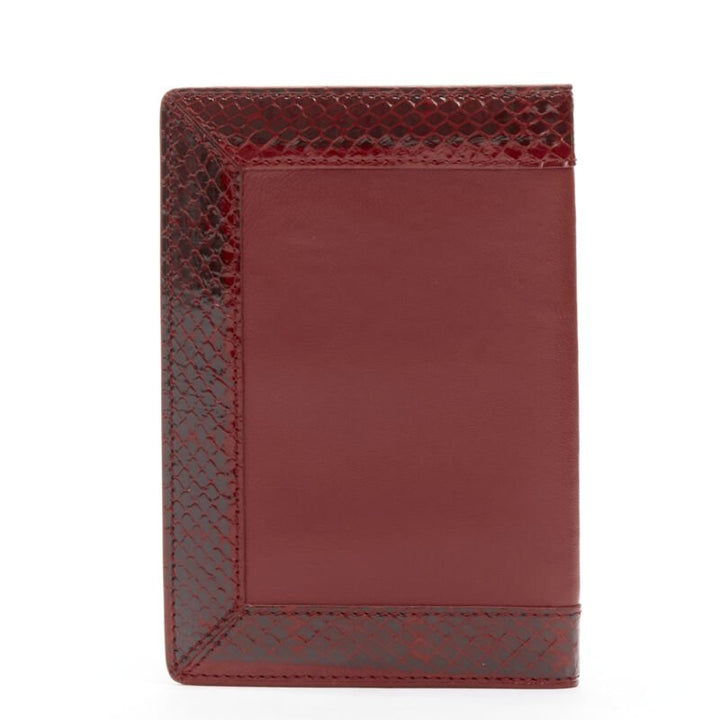 Female mannequin wearing Kwanpen Red Calfskin Leather Women Wallets in Size  | Available at JHROP