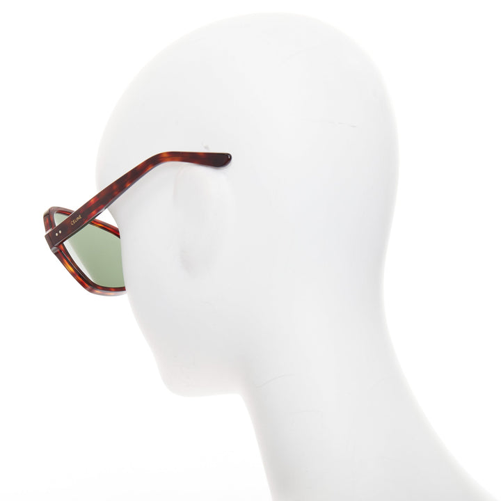 CELINE CL400641 brown tortoise oversized butterfly square sunglasses