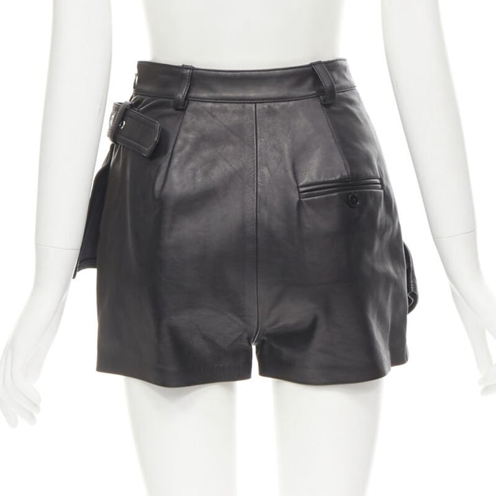 Female mannequin wearing 3.1 Phillip Lim Black Leather Women Shorts in Size US0 | Available at JHROP