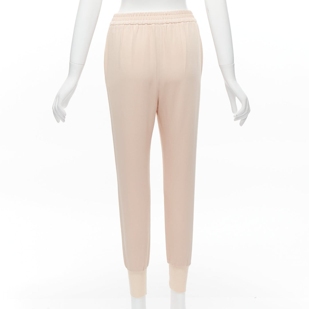 STELLA MCCARTNEY pink minimalist elastic waistband cropped jogger pants IT34 XXS