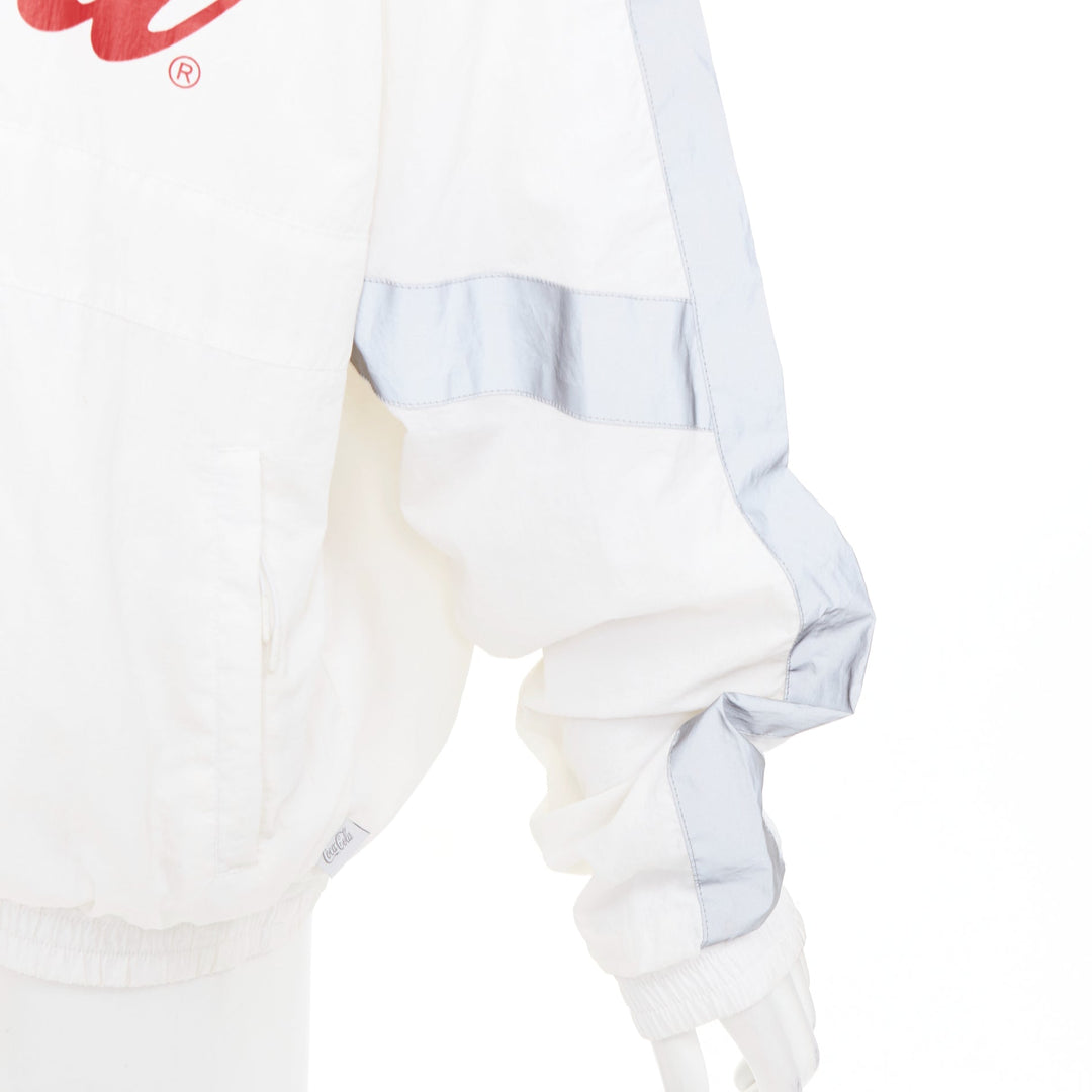 KITH COCA COLA 2019 cream grey reflective nylon quarter zip track sweatshirt S