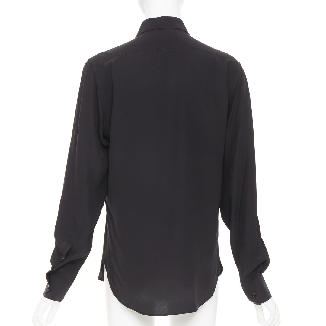 SAINT LAURENT 2015 fluid silk pointed collar button down classic shirt EU 37 XS