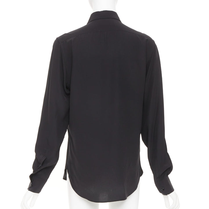 SAINT LAURENT 2015 fluid silk pointed collar button down classic shirt EU 37 XS