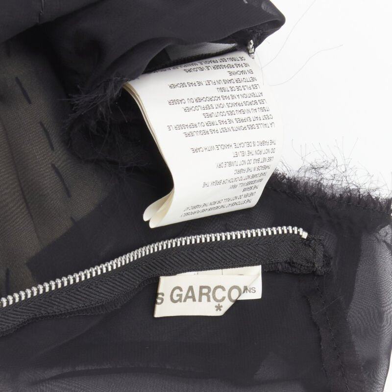 COMME DES GARCONS 2009 black sheer velvet patchwork bumps raw sleeveless vest M