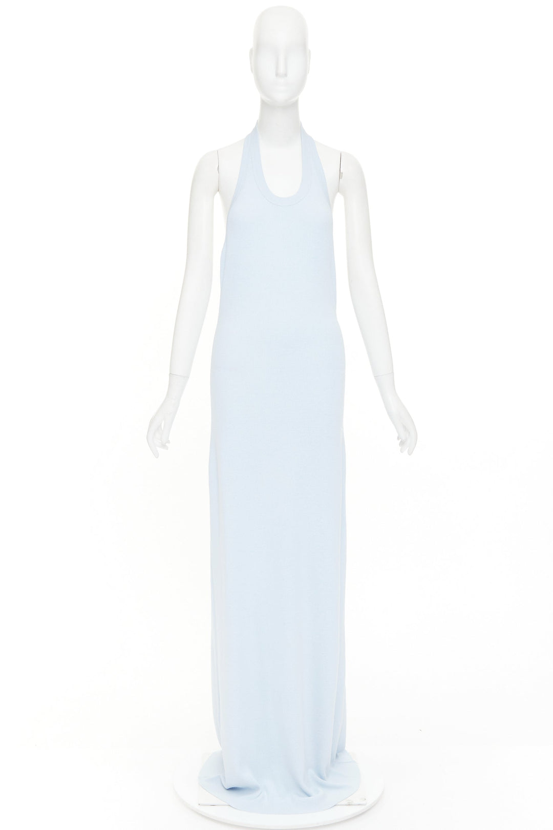 PROENZA SCHOULER 2022 Meryl light blue ribbed knit cotton blend dress L