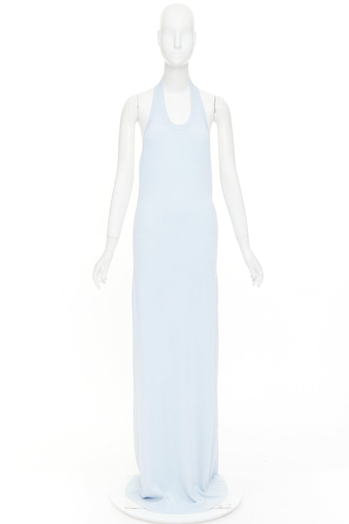 PROENZA SCHOULER 2022 Meryl light blue ribbed knit cotton blend dress L