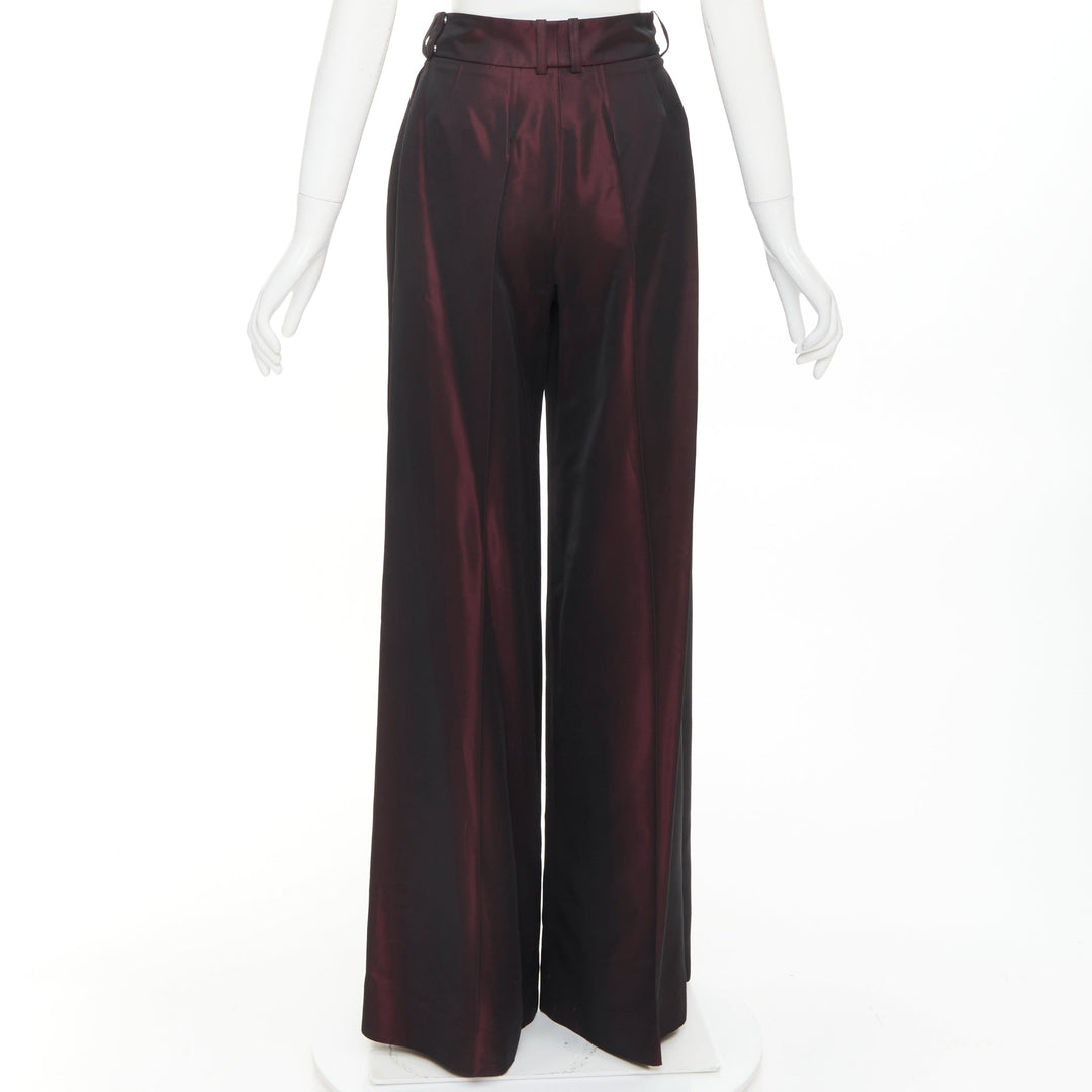 ALEXANDRE VAUTHIER COUTURE Aw2022 Runway bordeaux red high waist wide leg pants