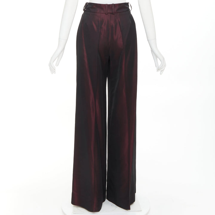 ALEXANDRE VAUTHIER COUTURE Aw2022 Runway bordeaux red high waist wide leg pants