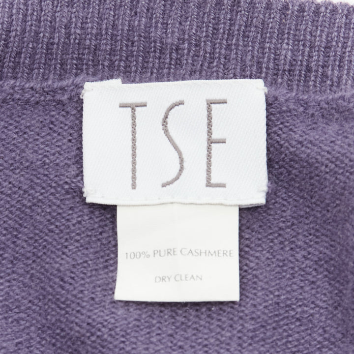 TSE 100% pure cashmere purple low cut batwing shawl cardigan