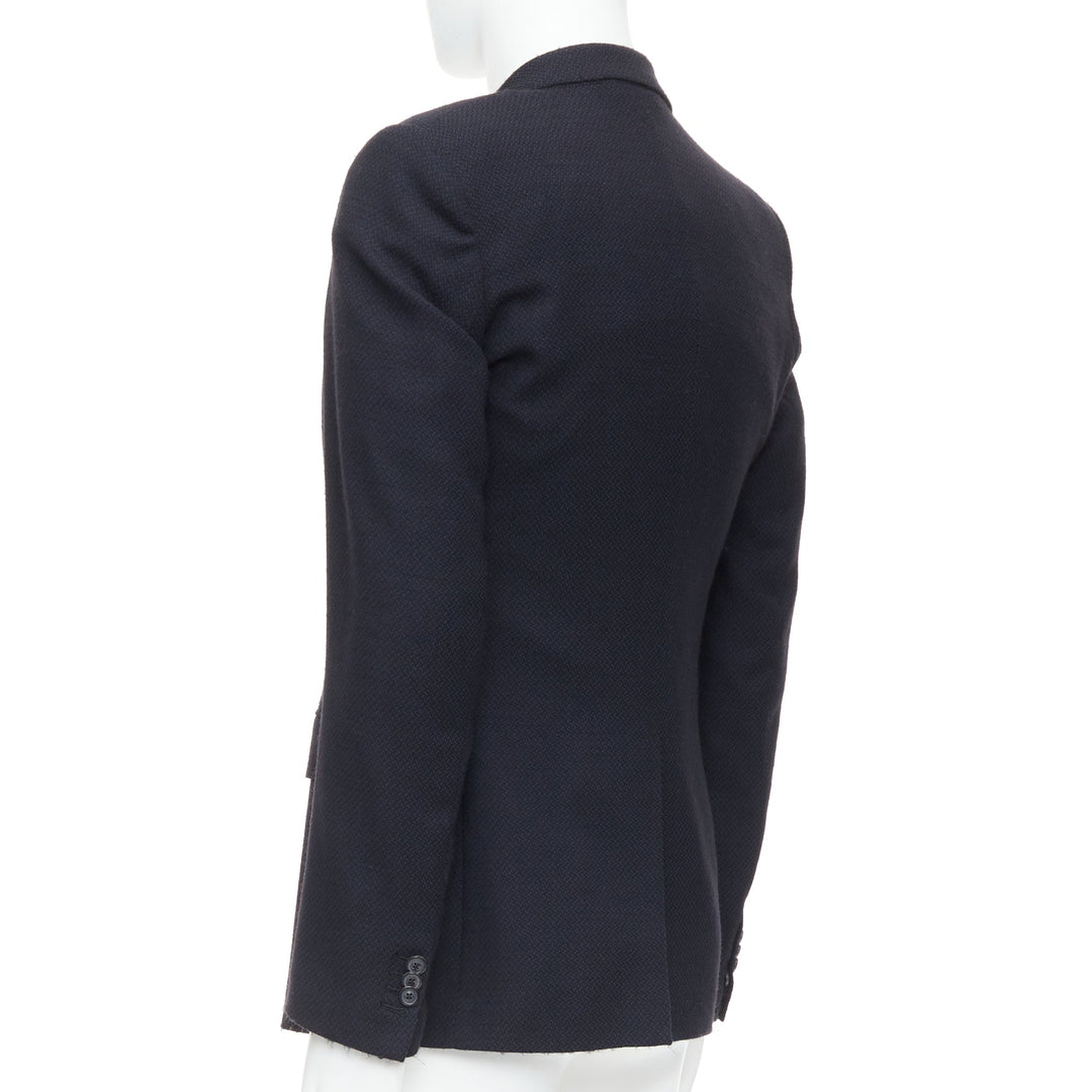 MAISON MARGIELA Line 14 navy wool shoulder padded boxy blazer IT46 S