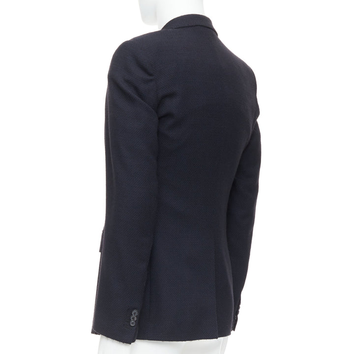 MAISON MARGIELA Line 14 navy wool shoulder padded boxy blazer IT46 S