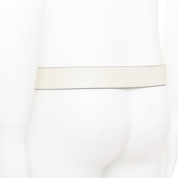 GUCCI Marmont gold GG buckle cream cowhide leather wide belt 95cm