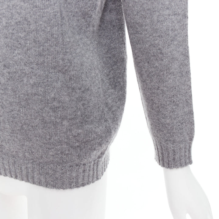 PRADA grey bateau neck panelled crop sleeves sweater