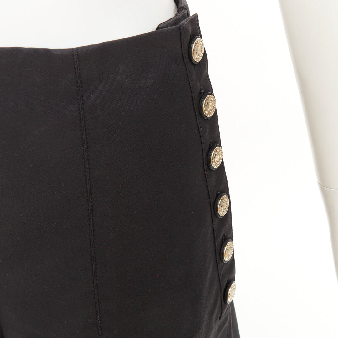 CHANEL Karl Lagerfeld Side Button High Waist Balloon Cropped cotton pants FR38 M