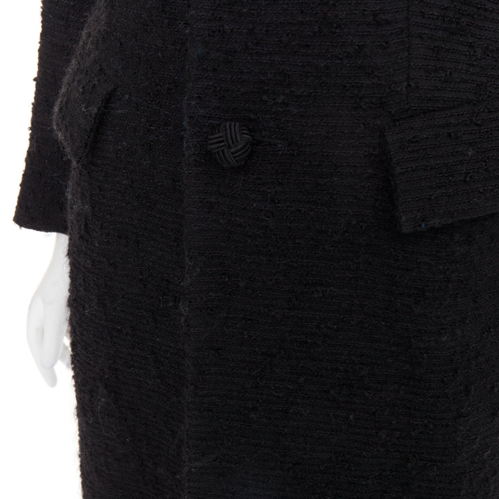 JUNYA WATANABE 2014 black wool tweed flap pocket collared coat XS